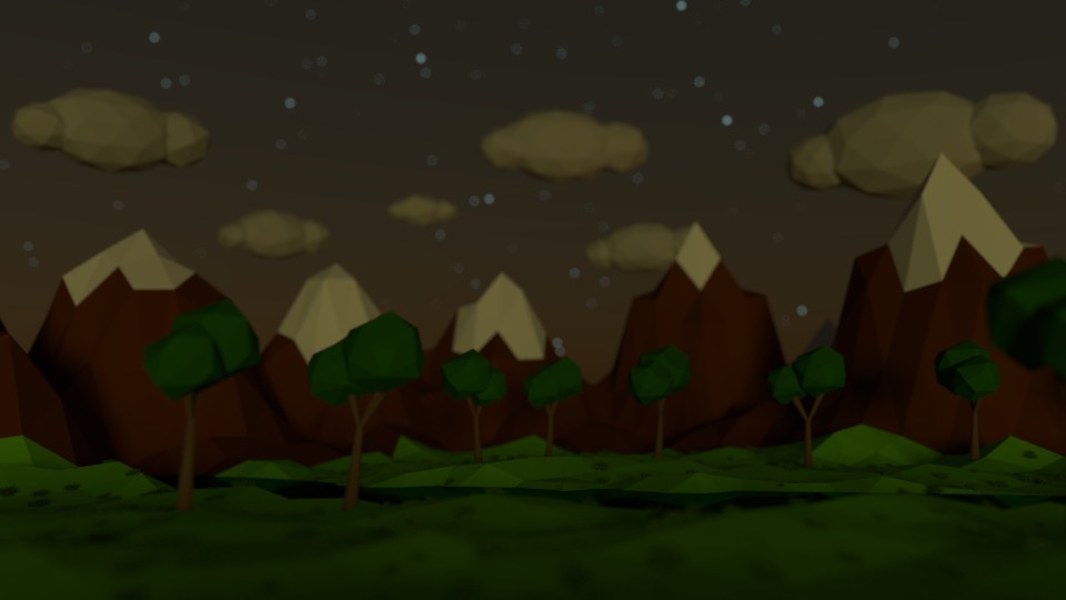 Low Poly Mountain Scene preview image 1